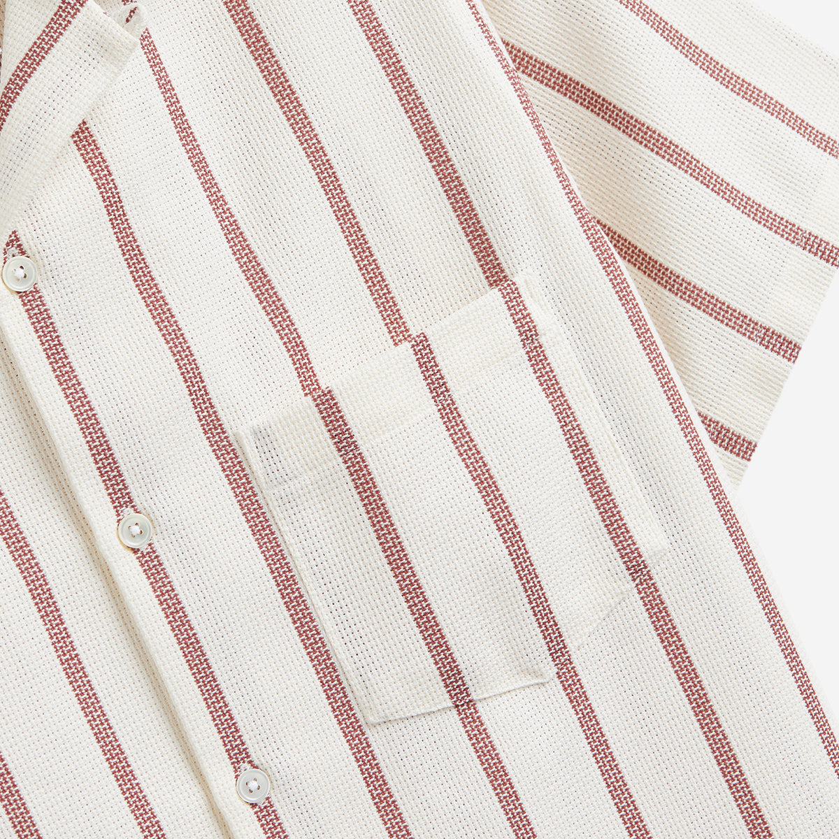 Piqué Stripe S/S Vacation Shirt - Bordeaux