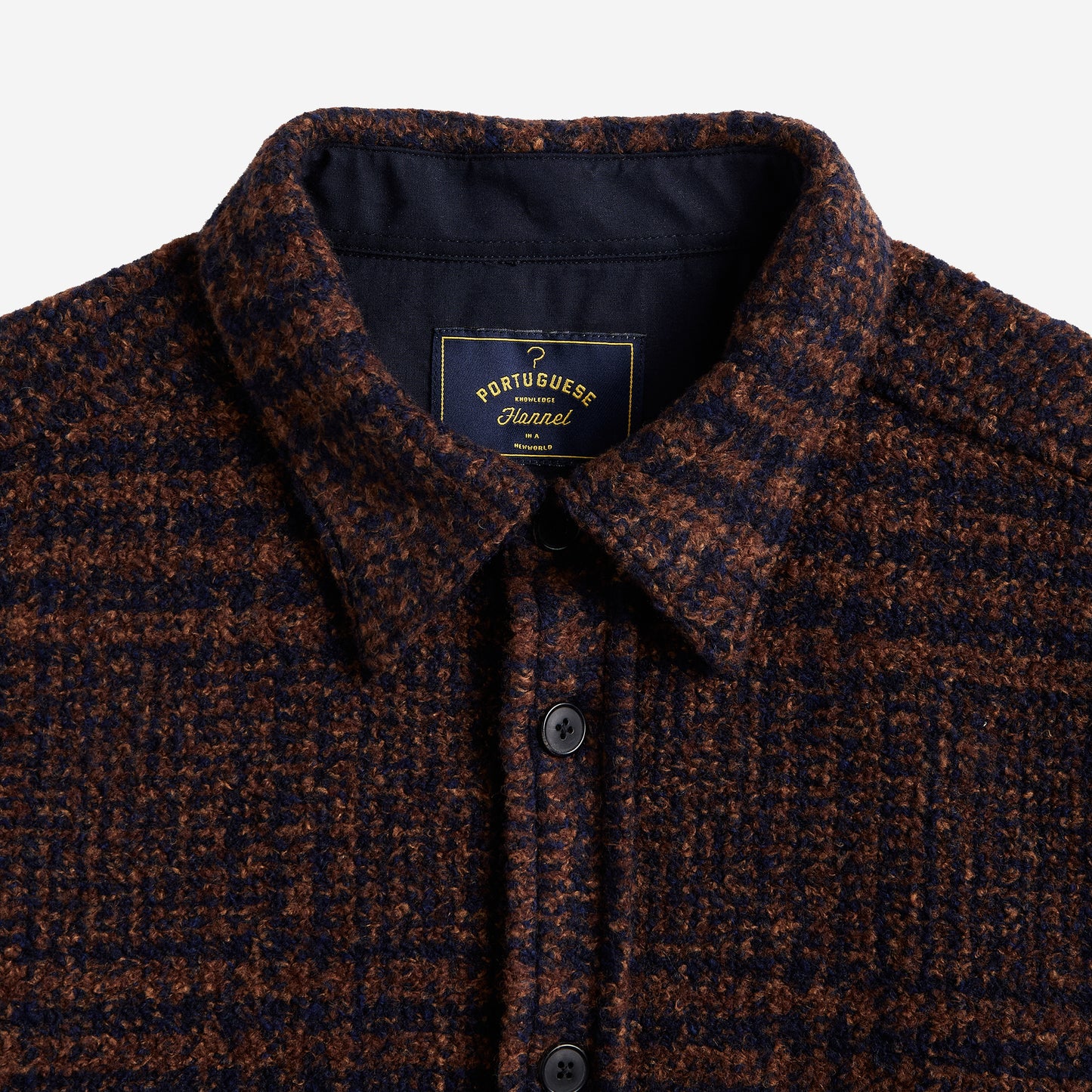 Polaris Plaid Wool Overshirt - Brown/Navy