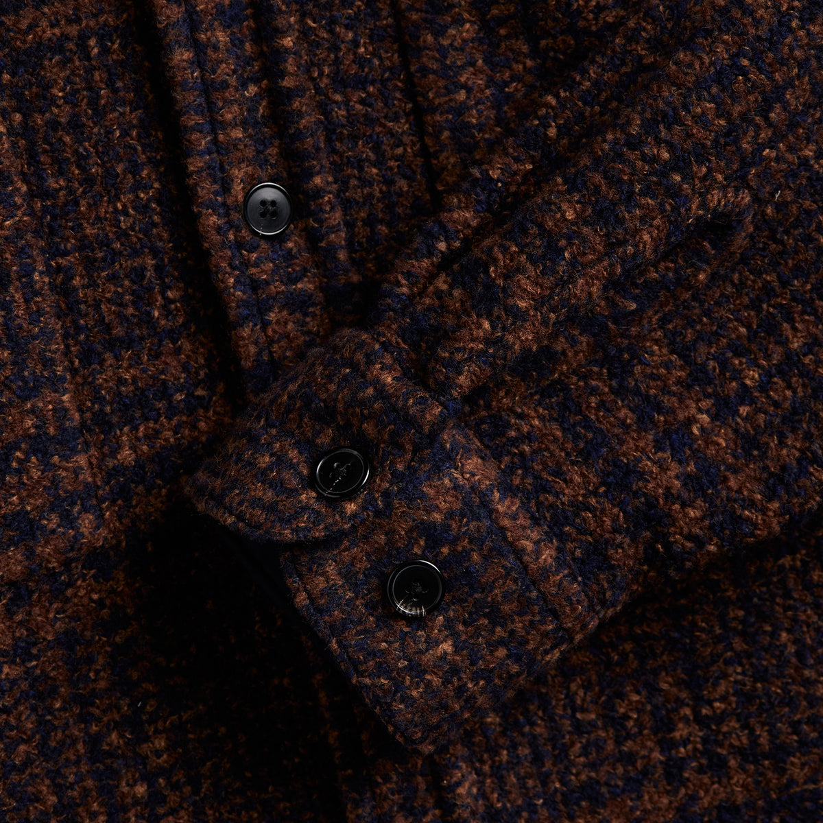 Polaris Plaid Wool Overshirt - Brown/Navy