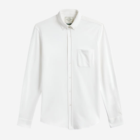 Polo L/S B/D Pique Shirt - White