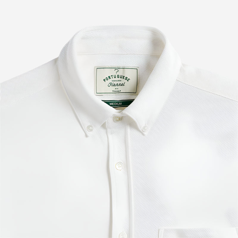 Polo L/S B/D Pique Shirt - White