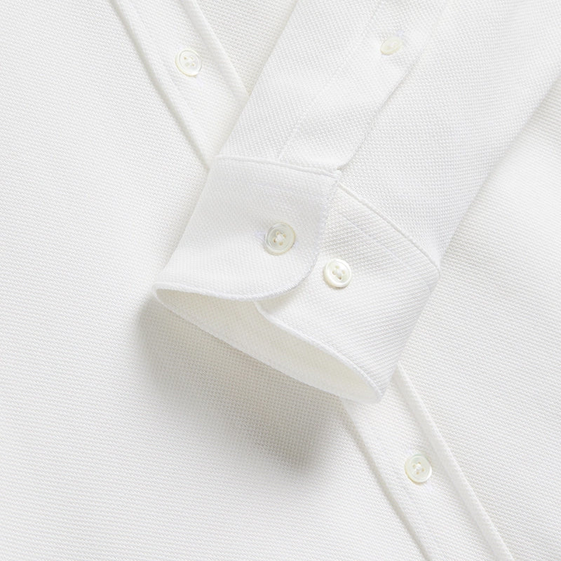 Polo L/S B/D Pique Shirt - White