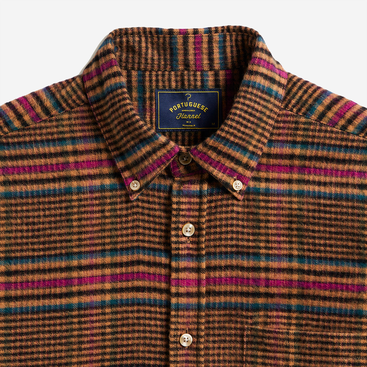 Ponte Plaid Flannel Shirt - Brown/Pink