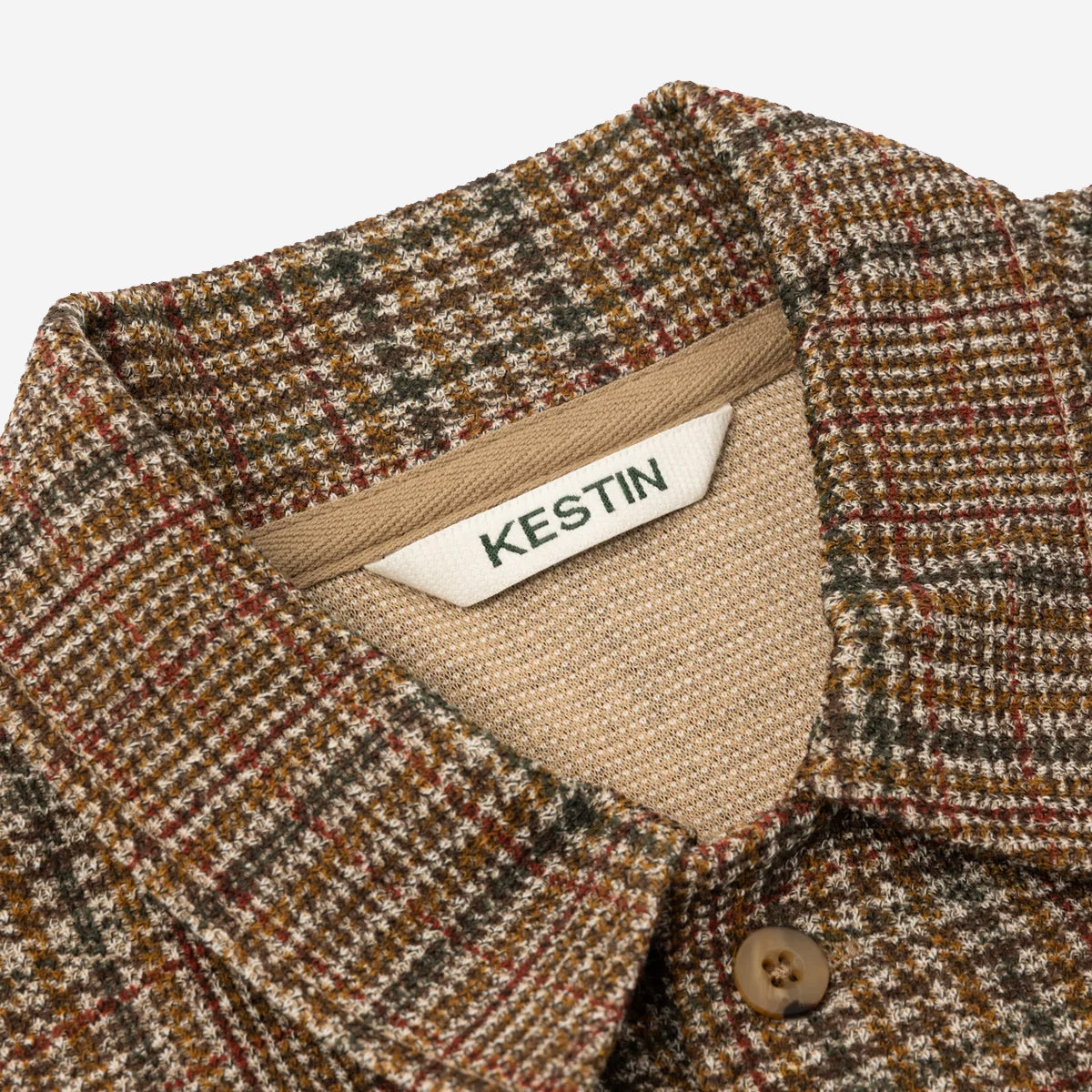 Portree Printed Check Jersey Overshirt - Peat