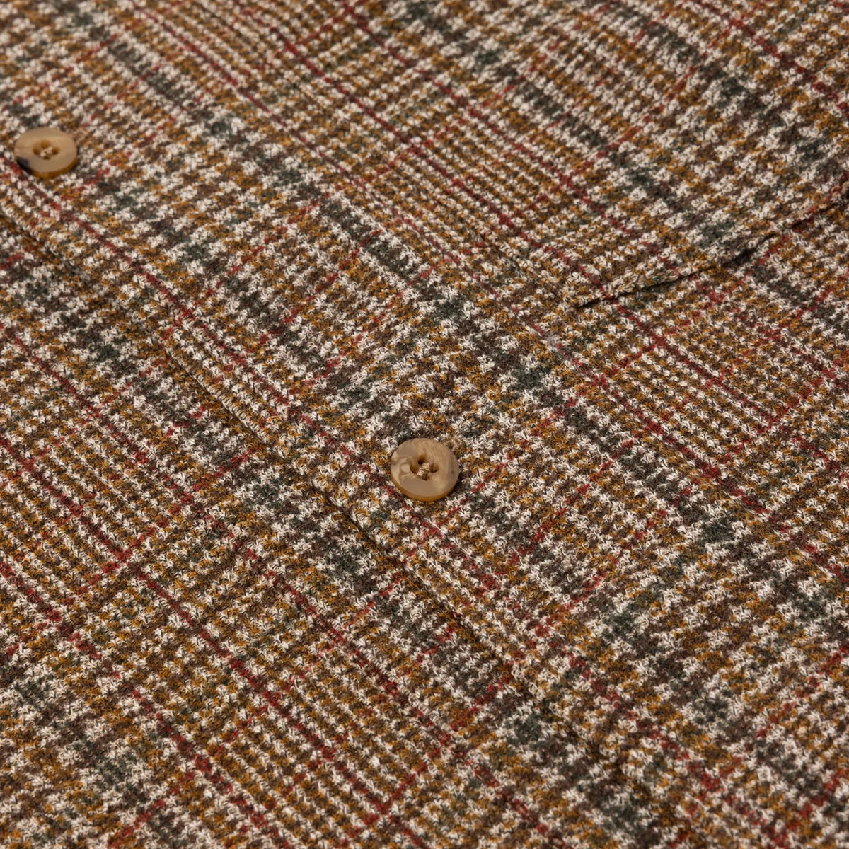 Portree Printed Check Jersey Overshirt - Peat