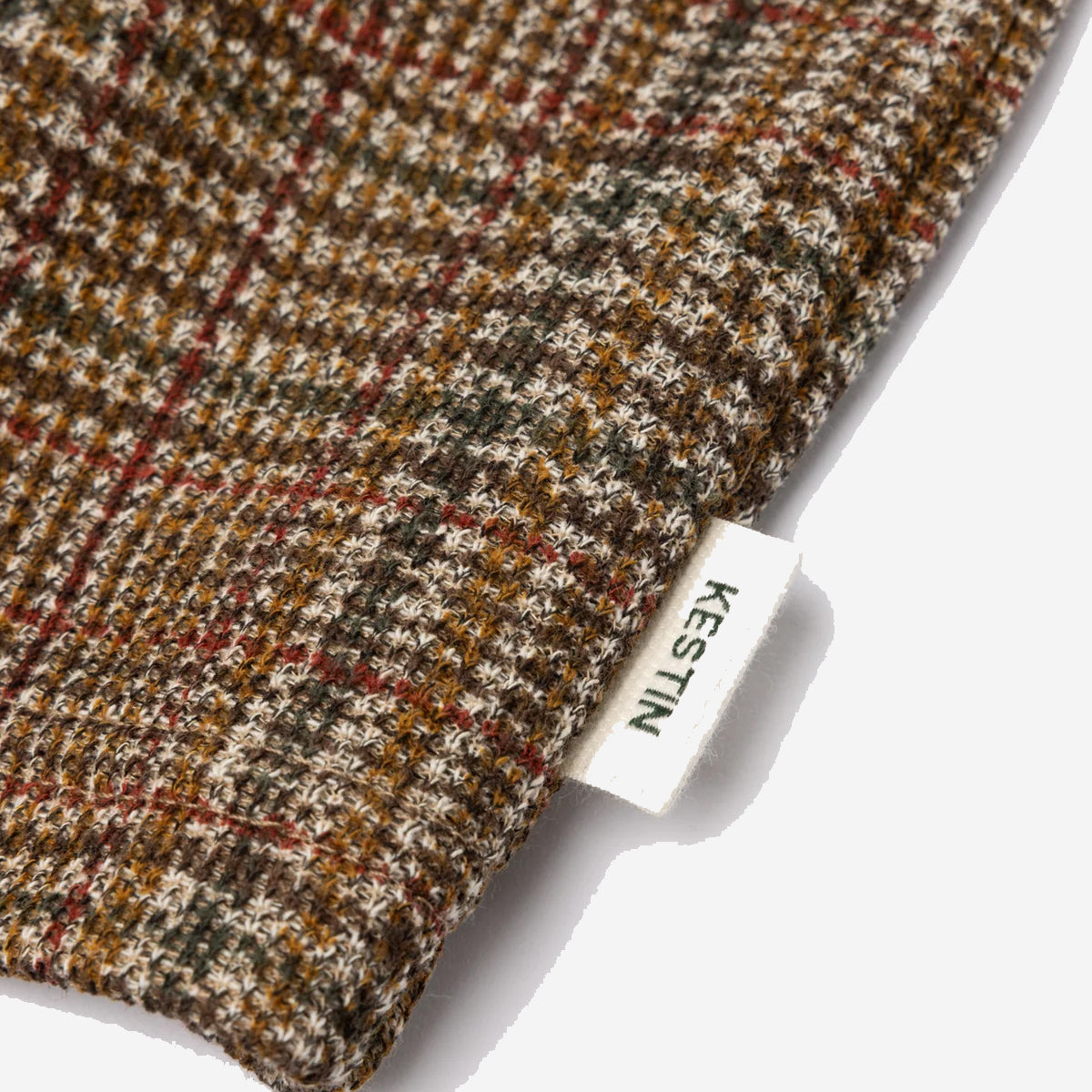 Portree Printed Check Jersey Overshirt - Peat
