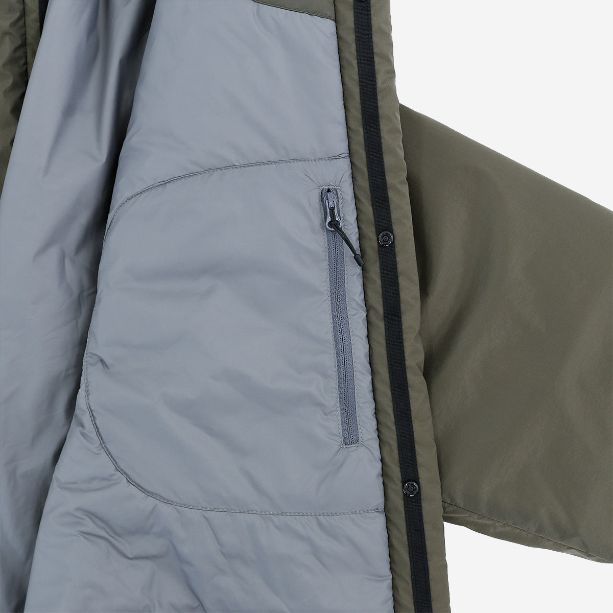 Pertex Primaloft Collarless Jacket - Khaki Olive