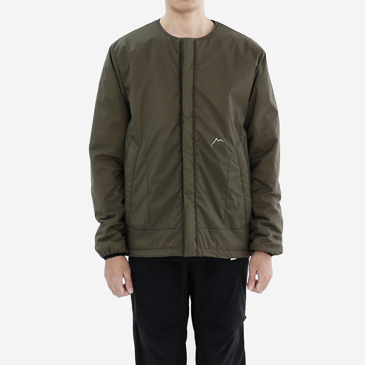 Pertex Primaloft Collarless Jacket - Khaki Olive