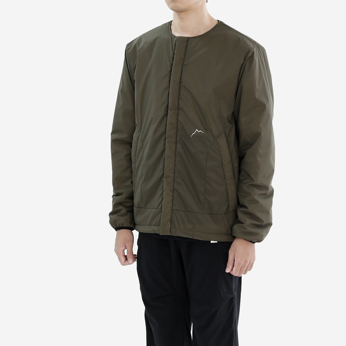 Pertex Primaloft Collarless Jacket - Khaki Olive