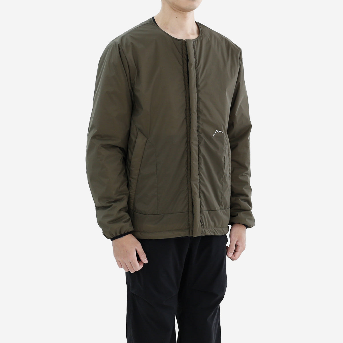 Pertex Primaloft Collarless Jacket - Khaki Olive