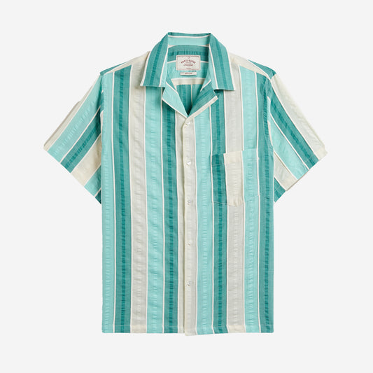 Punta Jacquard S/S Vacation Shirt - Green Stripe