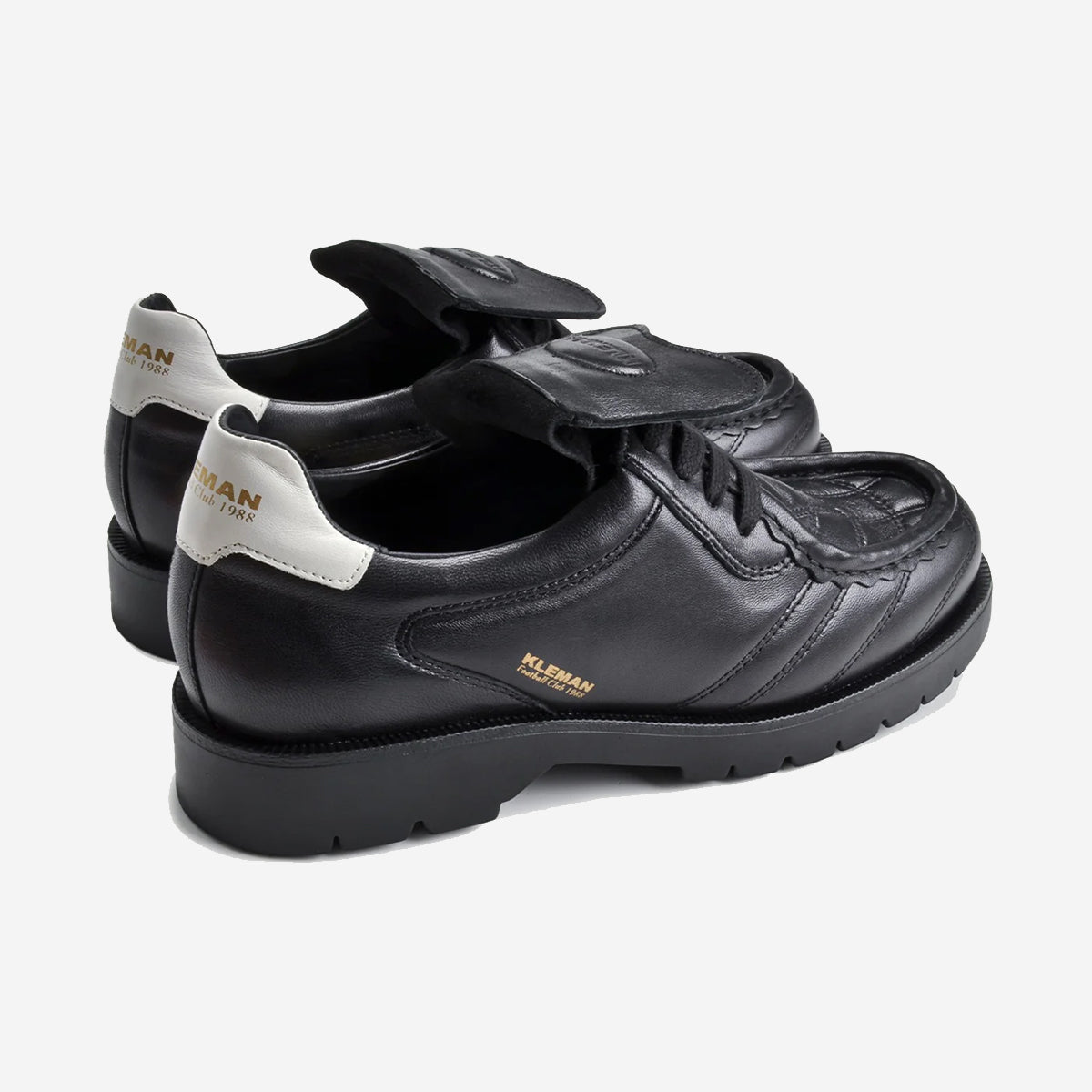 KLEMAN - Padror FC Leather Football Boots Tyrolean Shoes - Black