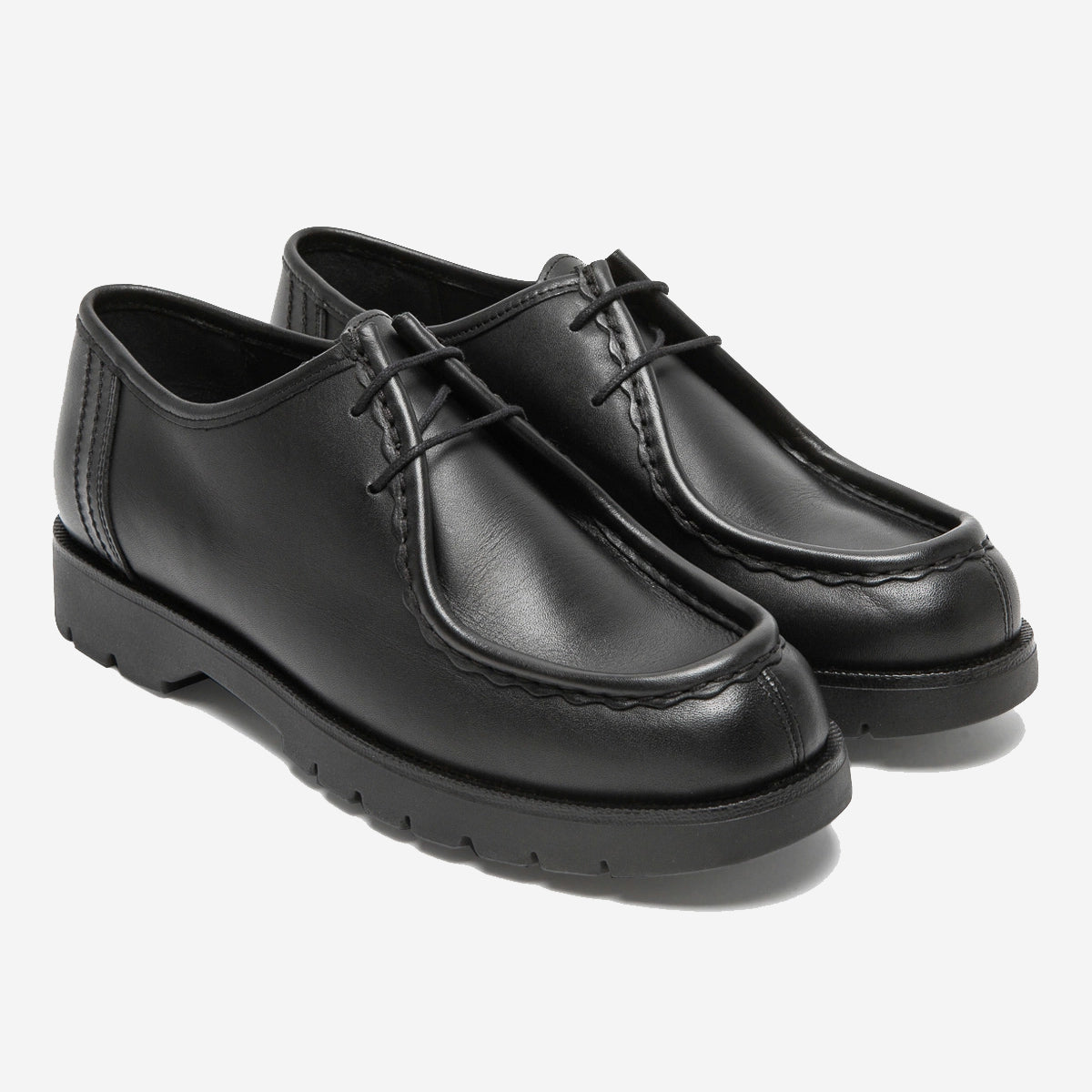 Padror Leather Tyrolean Shoes - Black