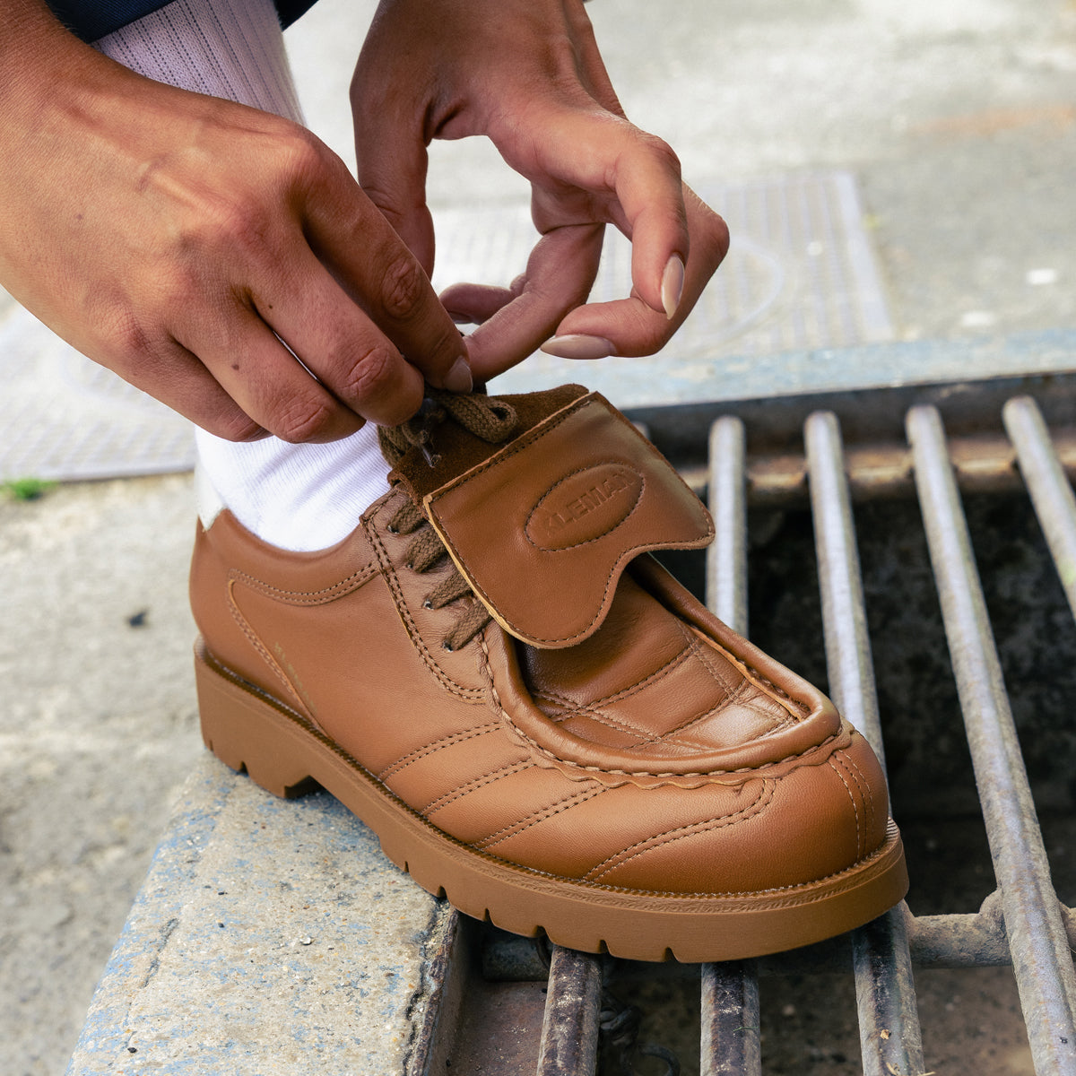 KLEMAN - Padror FC Leather Football Boots Tyrolean Shoes - Cognac
