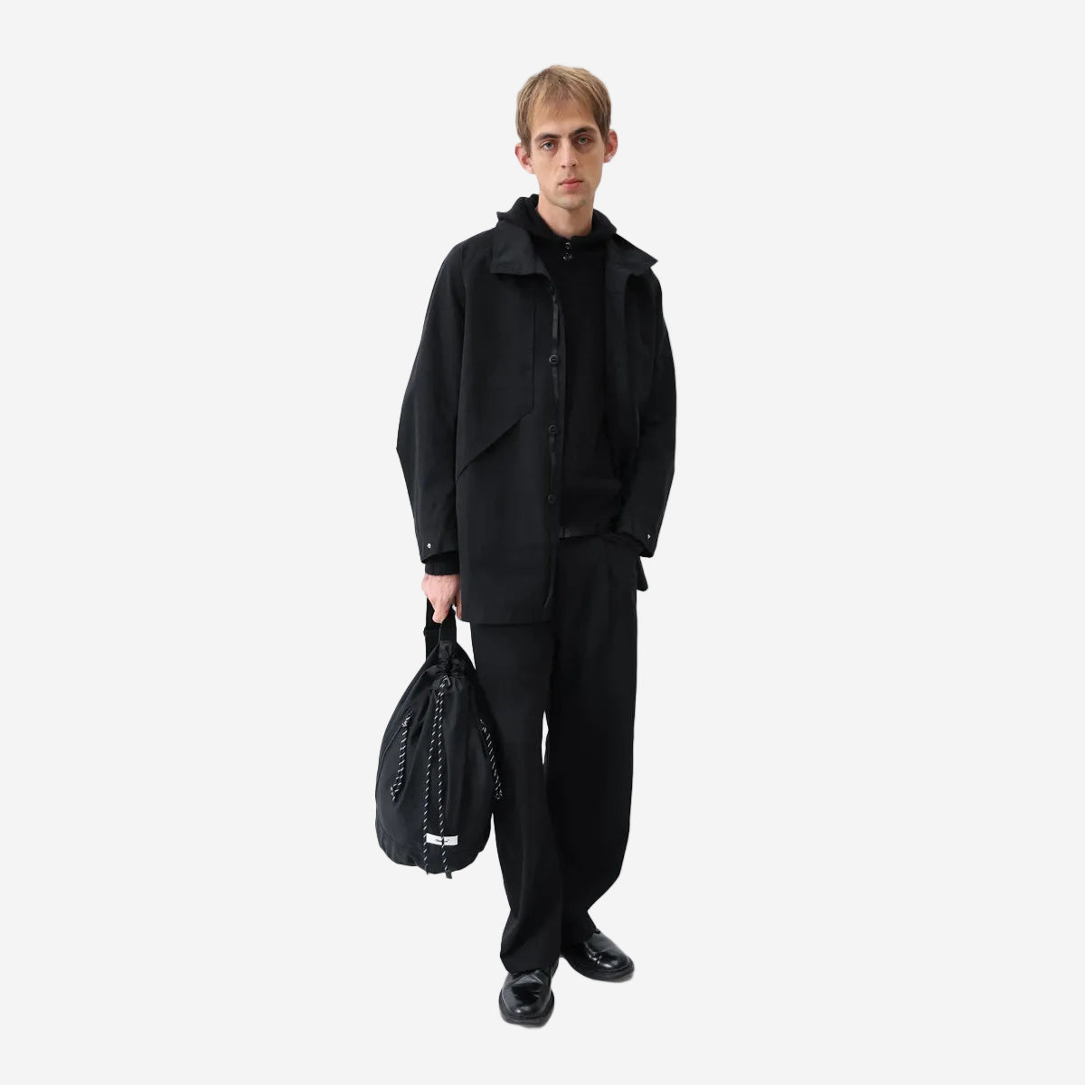 Mid-Length Parka Jacket - Black