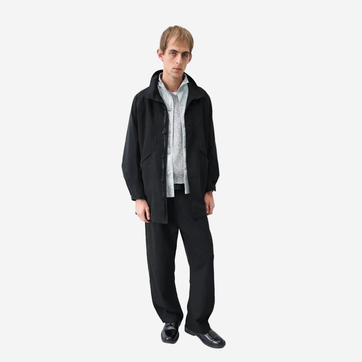 Mid-Length Parka Jacket - Black