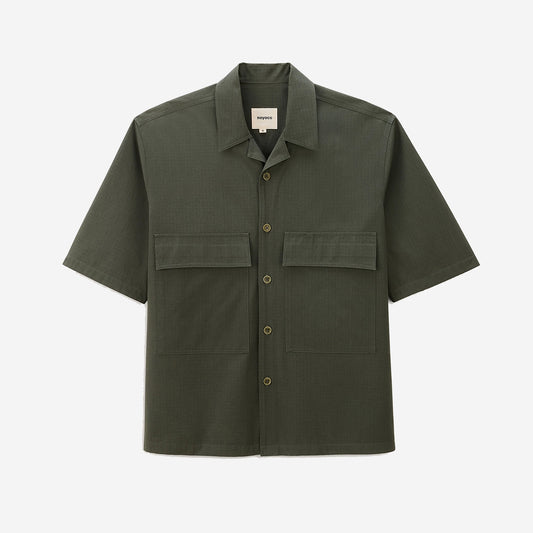 Peter Double Flap Pocket S/S Shirt - Army Green