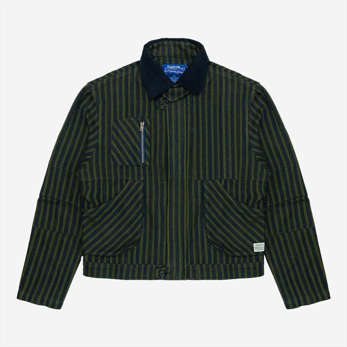 Pine Blouson Khadi Jacket - Navy/Olive Stripe