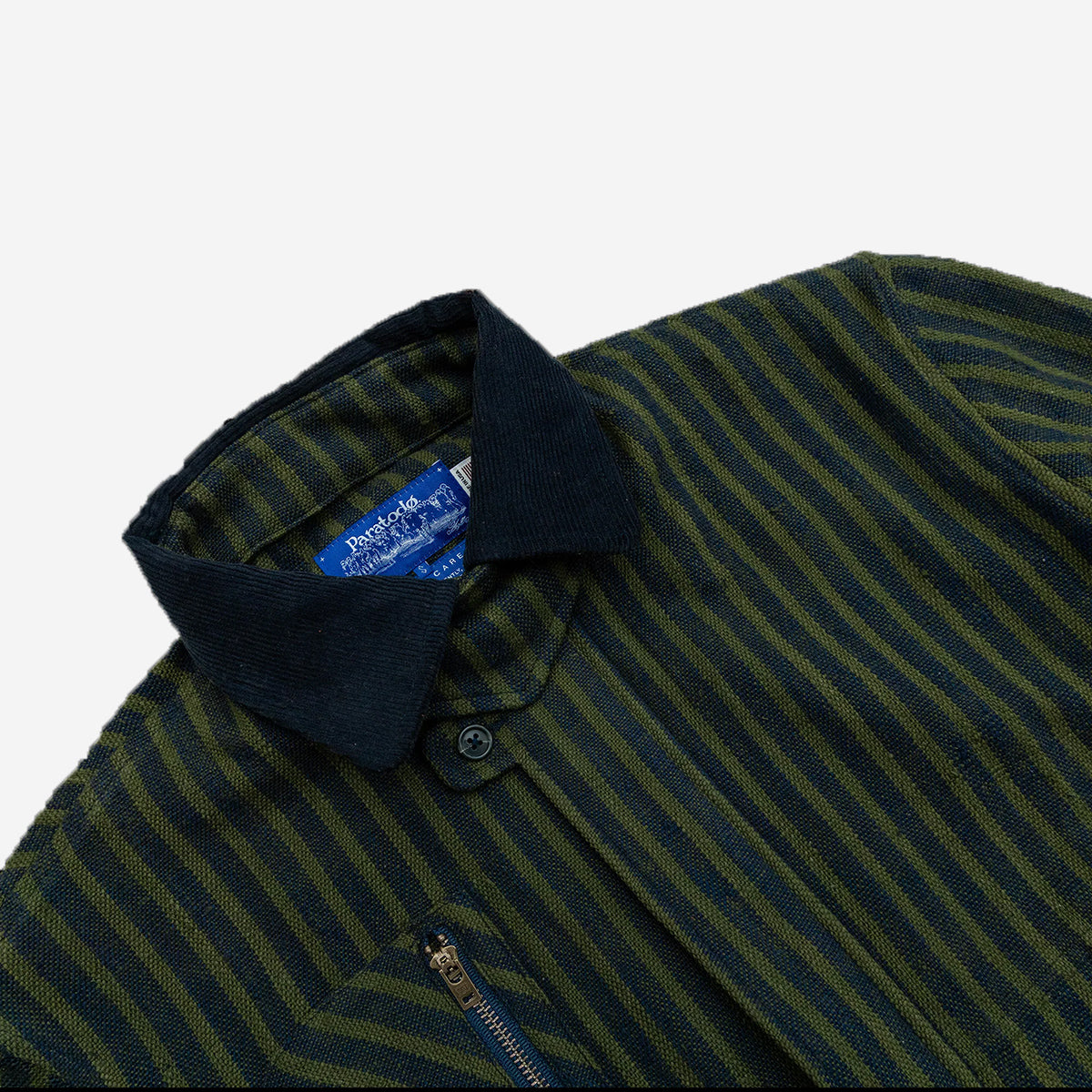 Pine Blouson Khadi Jacket - Navy/Olive Stripe