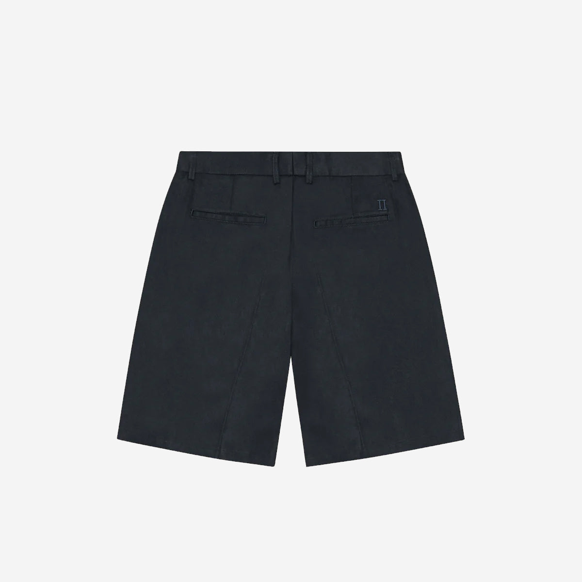 Pleated Twill Suit Shorts - Dark Blue Night