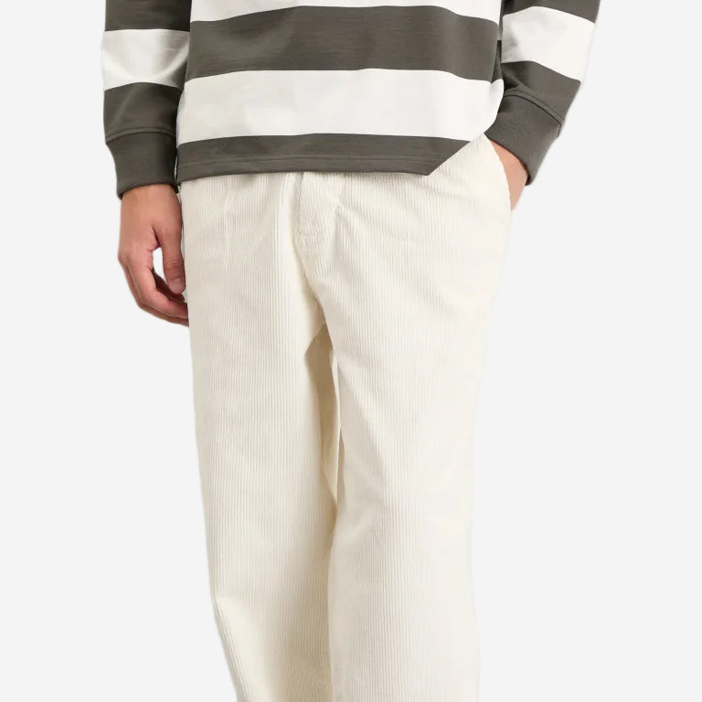 Pleated Corduroy Relaxed Trousers - Milk