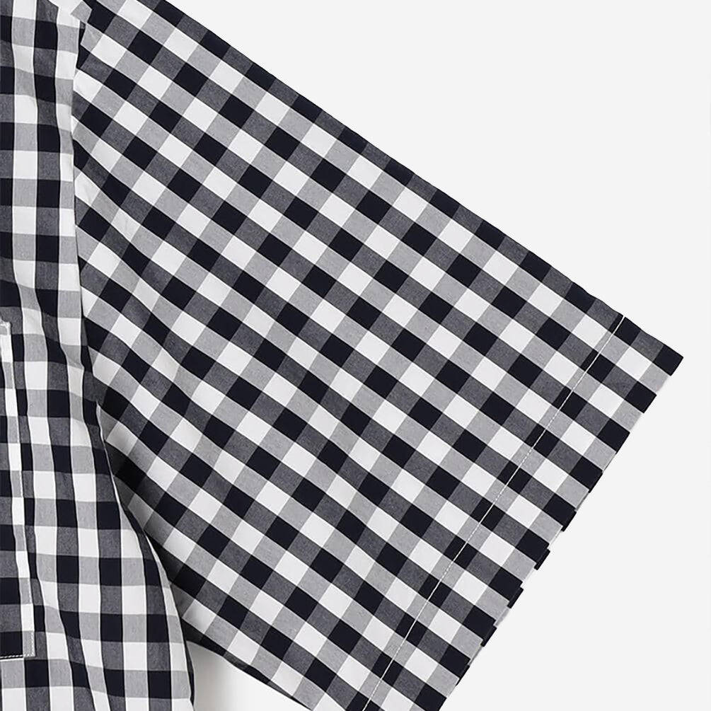 Poplin S/S Work Shirt - Navy Gingham