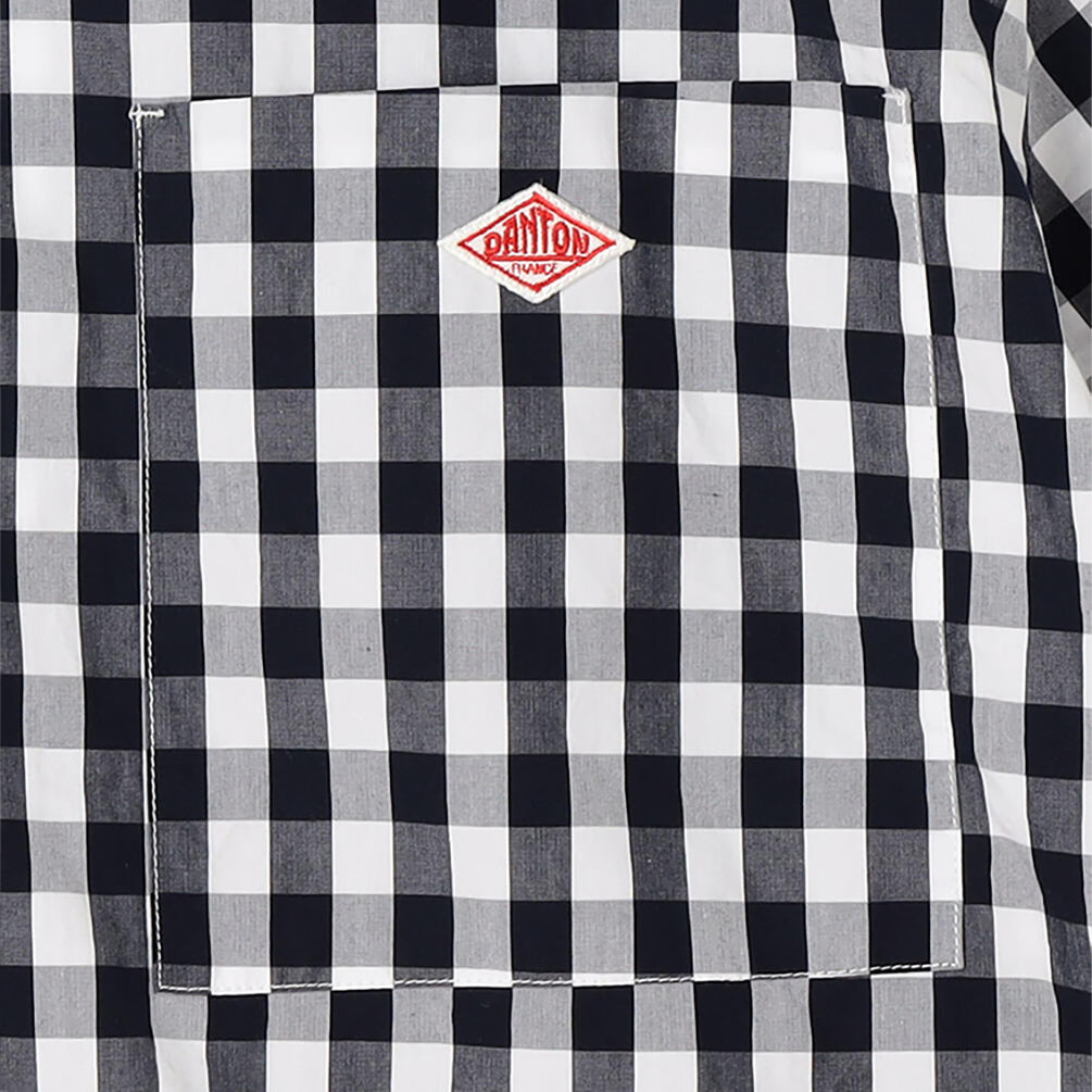 Poplin S/S Work Shirt - Navy Gingham