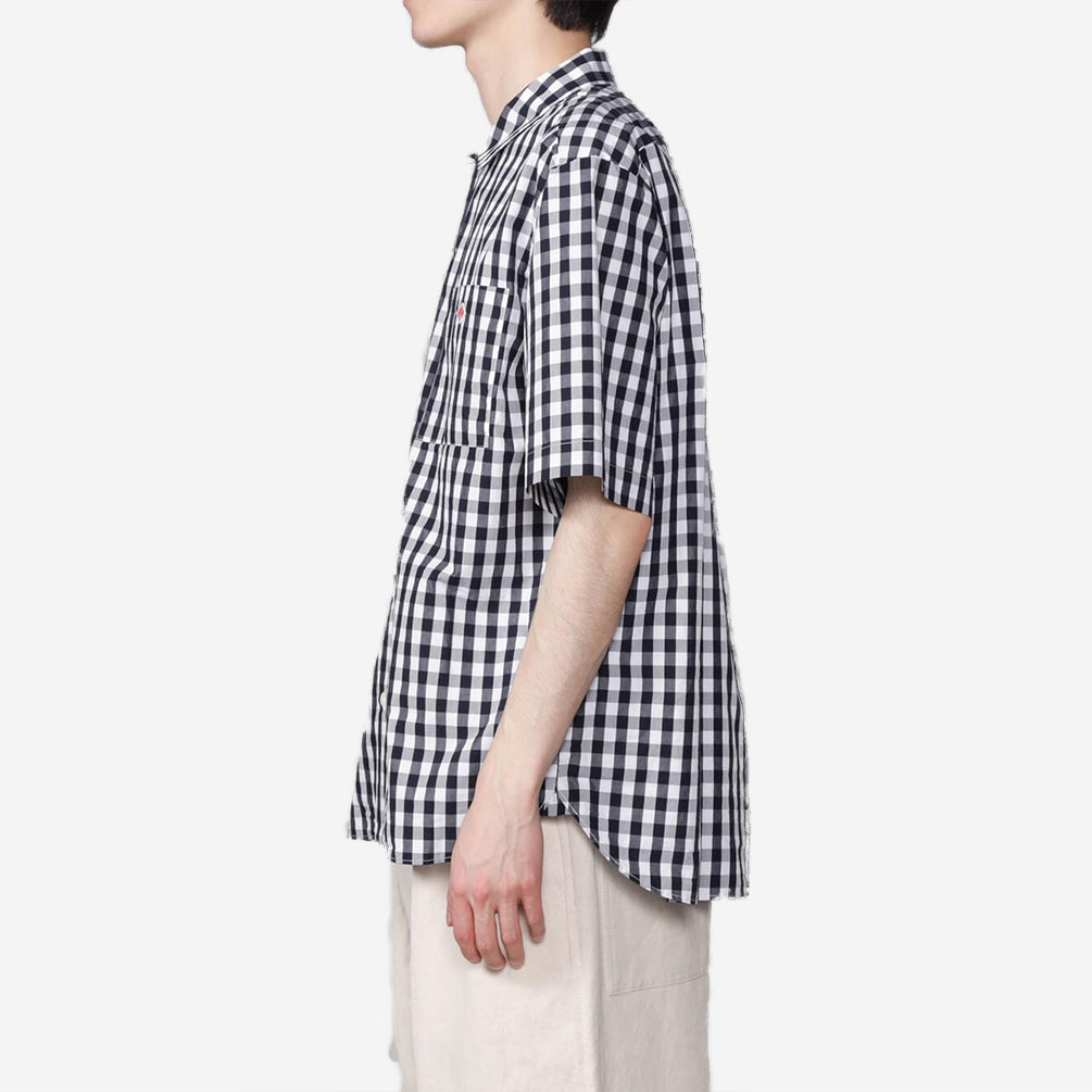 Poplin S/S Work Shirt - Navy Gingham