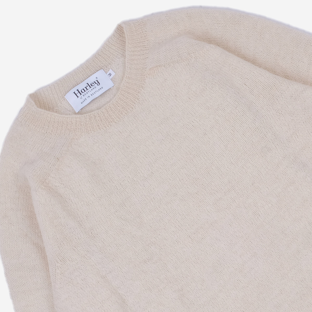 Pure Voe Shetland Wool Undyed Crew Sweater - Ecru