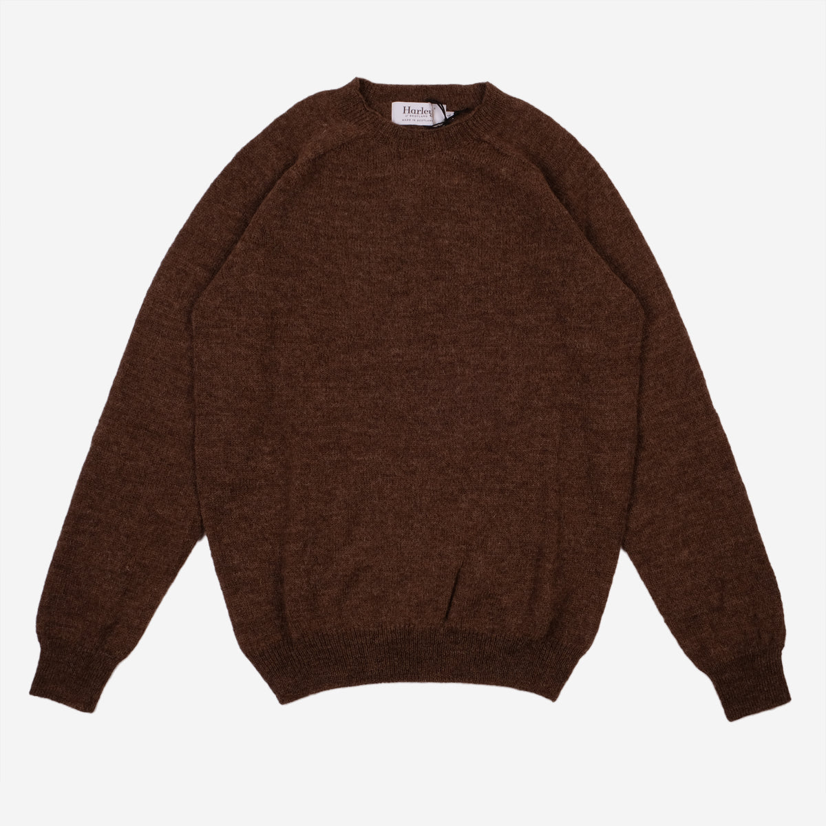 Pure Voe Shetland Wool Undyed Crew Sweater - Moorit