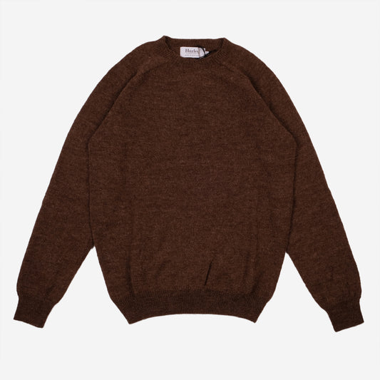 Pure Voe Shetland Wool Undyed Crew Sweater - Moorit