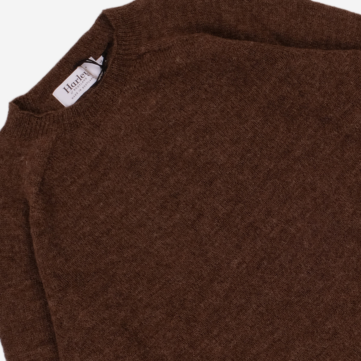 Pure Voe Shetland Wool Undyed Crew Sweater - Moorit