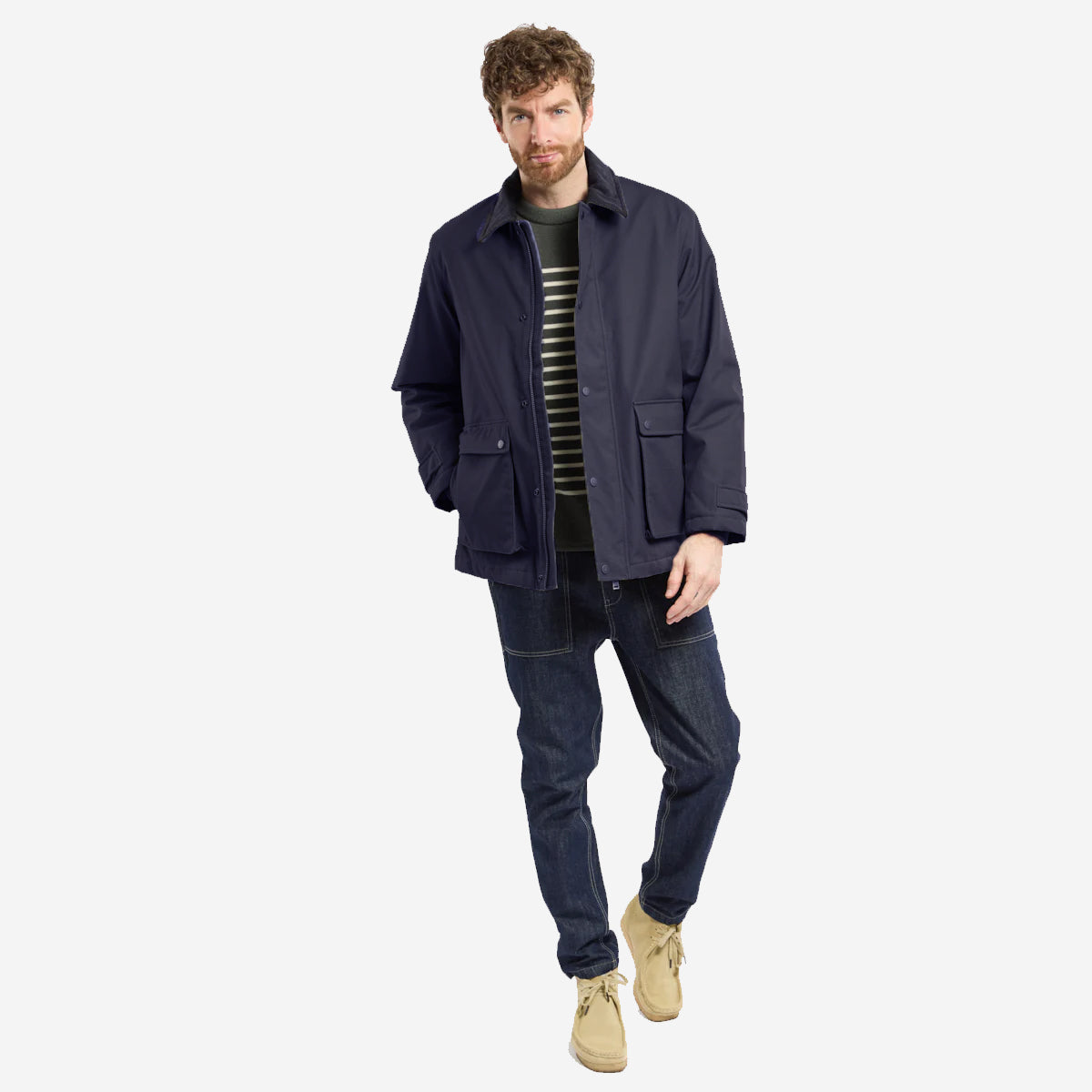 Quilted Work Jacket - Rich Navy