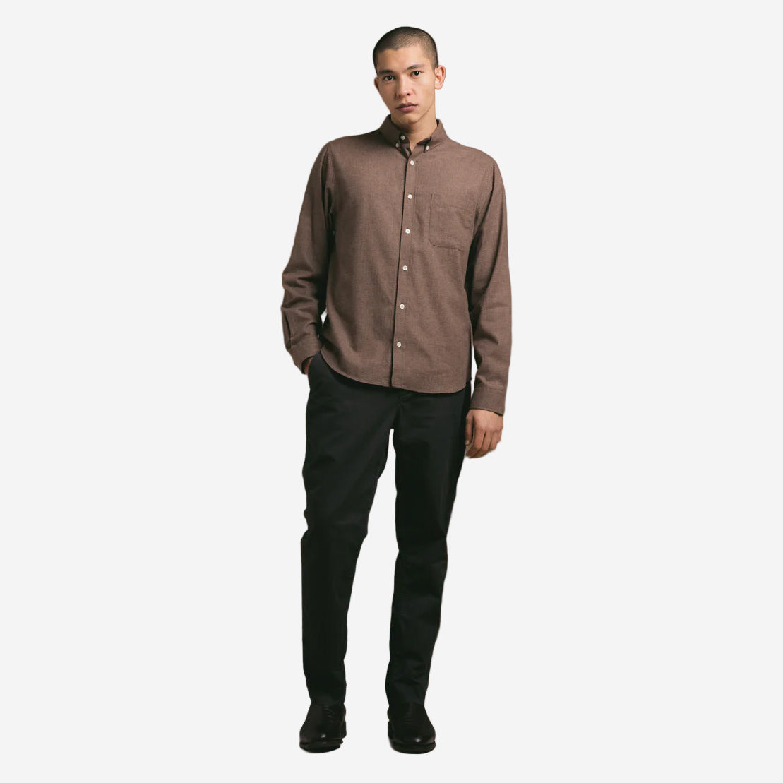 Raeburn Cotton Houndstooth Shirt - Taupe