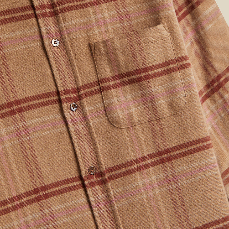 Raimonda Plaid Flannel Shirt - Dark Amber