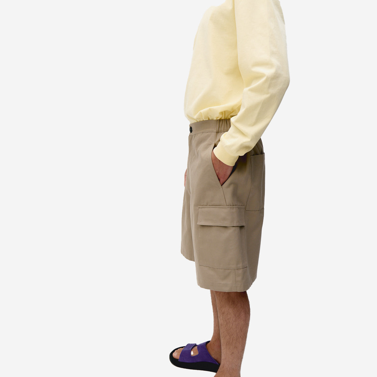 Regular Cargo Bermuda Shorts - Warm Beige