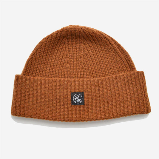 Recycled Wool Beanie Toque - Caramel