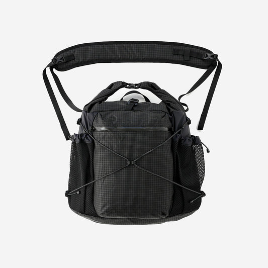 Rolltop Gird Cross Bag - Black