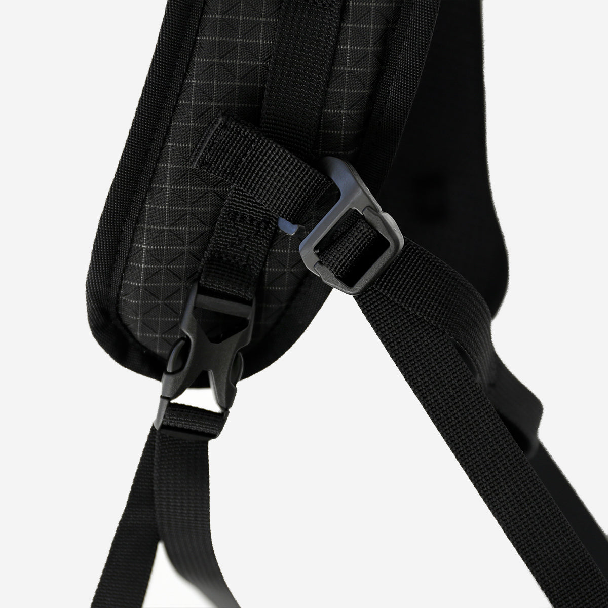 Rolltop Gird Cross Bag - Black