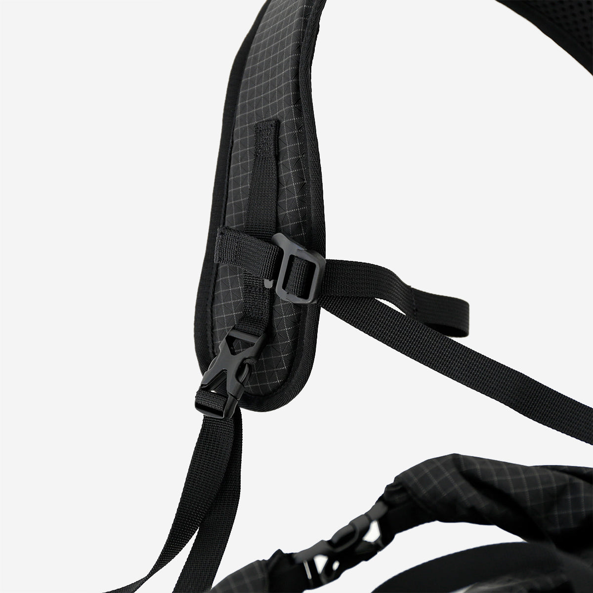 Rolltop Gird Cross Bag - Black