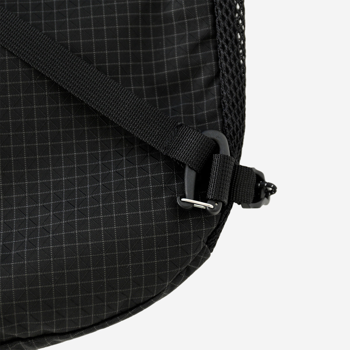 Rolltop Gird Cross Bag - Black