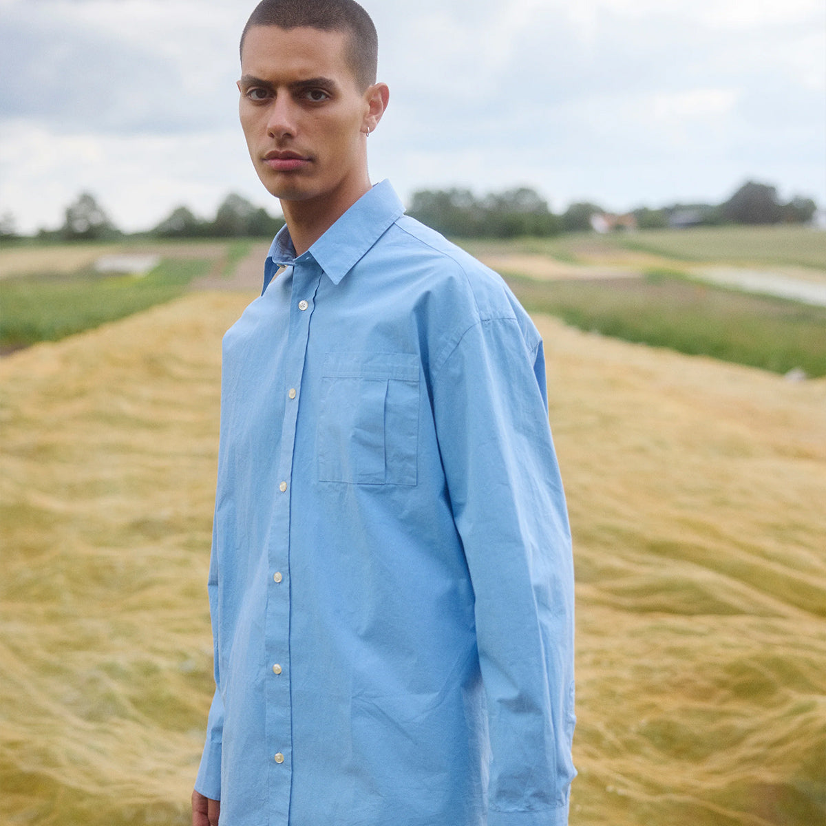 Rose L/S Poplin Shirt - Light Blue