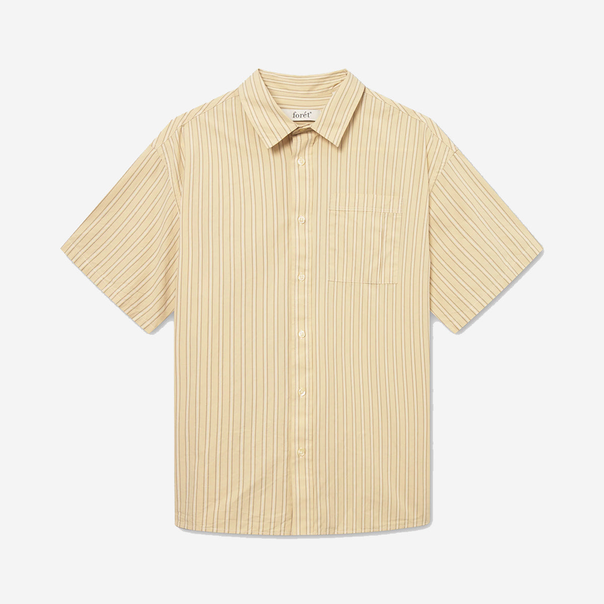 Rose S/S Poplin Shirt - Dusty Yellow Stripe