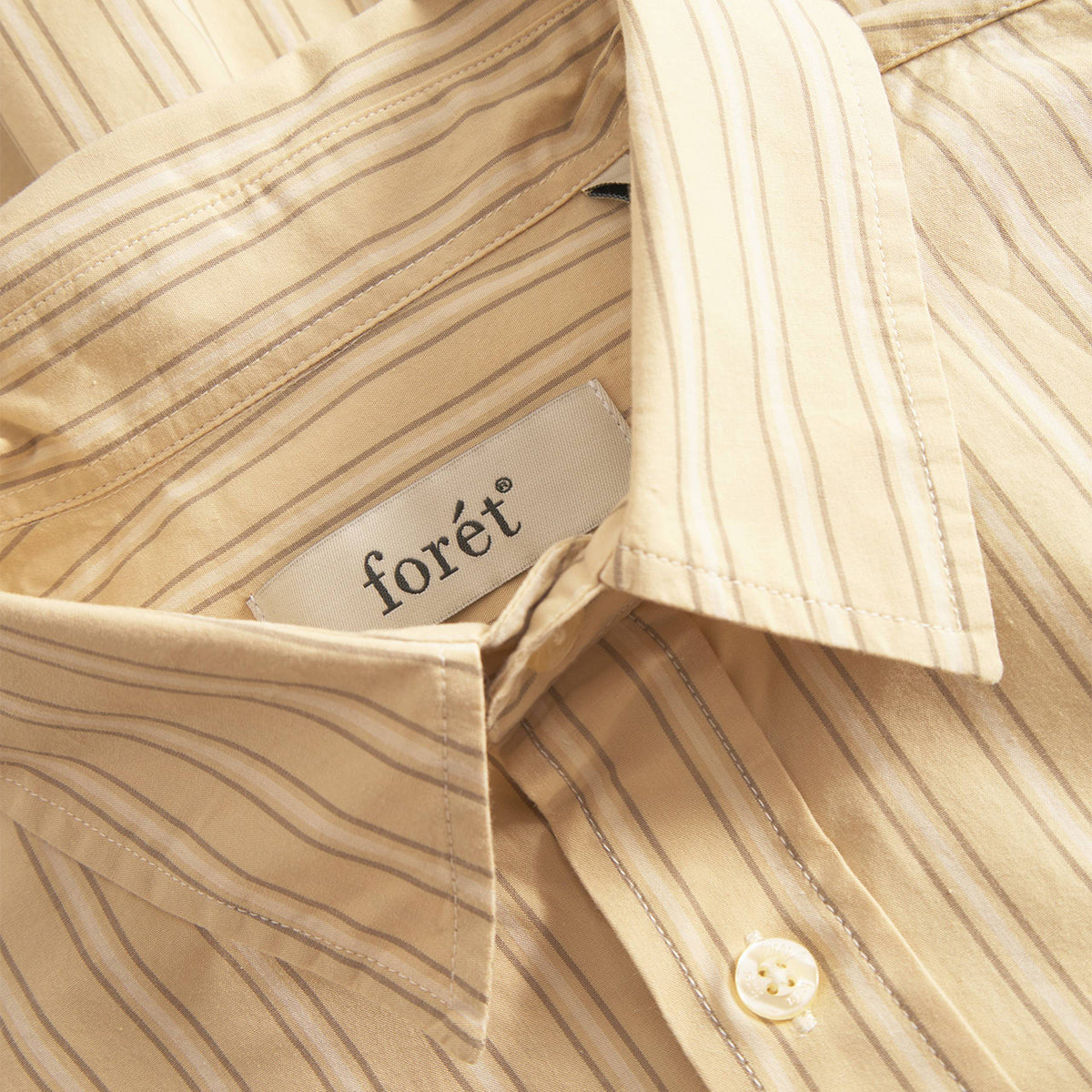 Rose S/S Poplin Shirt - Dusty Yellow Stripe