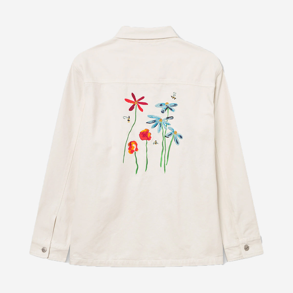 Rowan Embroidery Canvas Overshirt - Cloud