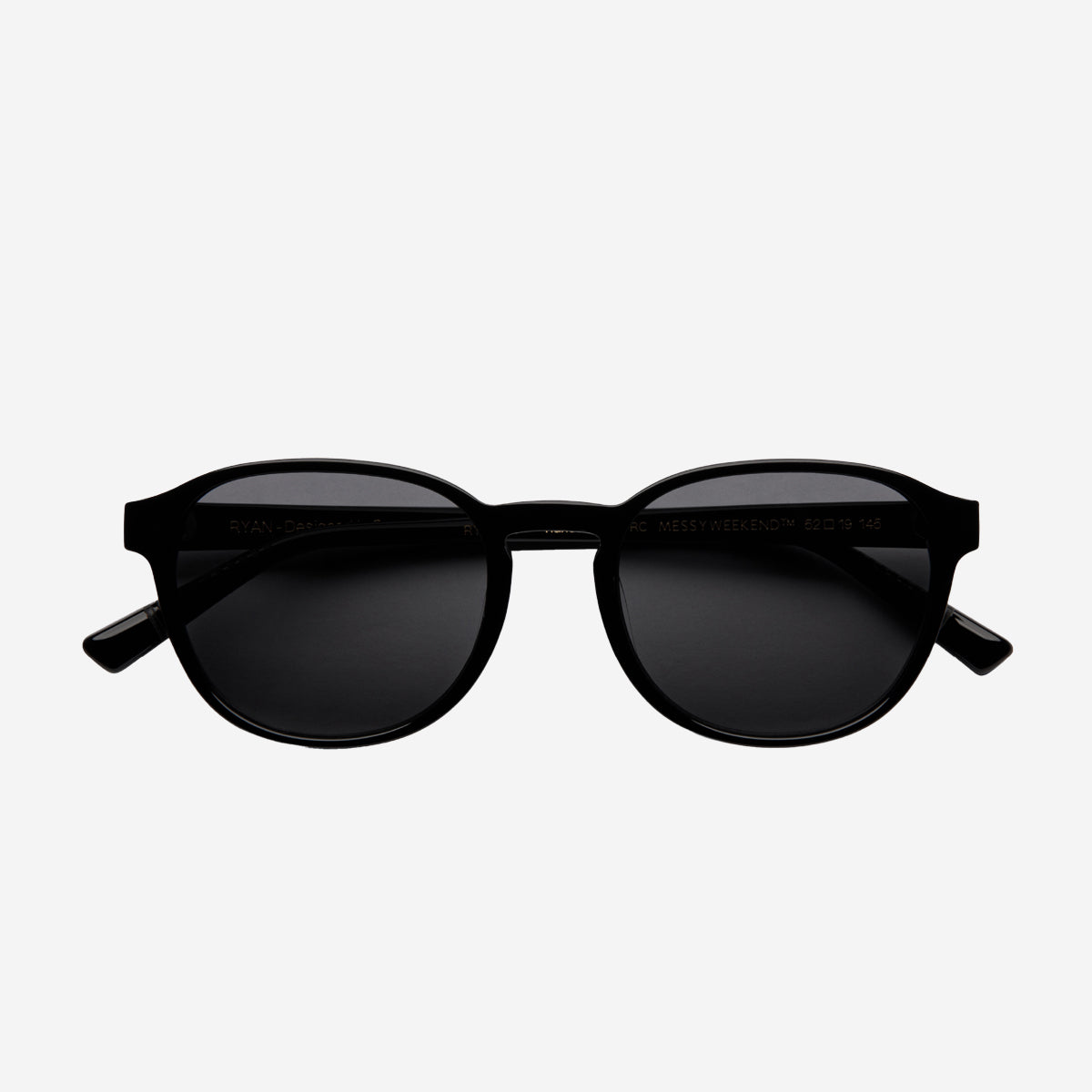 RYAN Round Sunglasses - Black/Grey