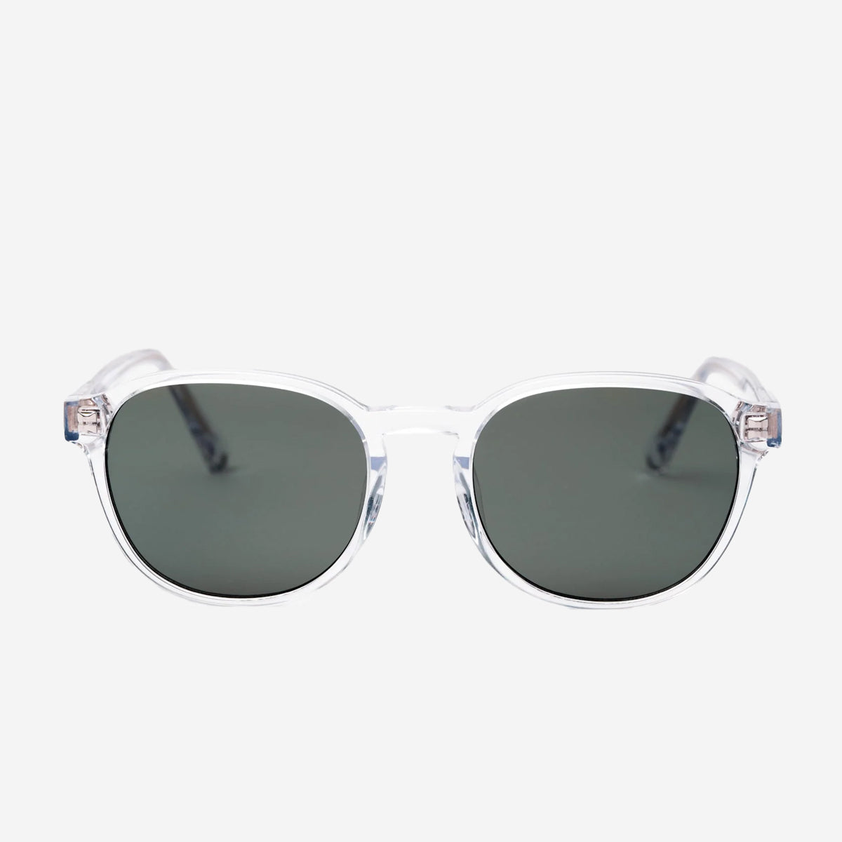 RYAN Round Sunglasses - Crystal/Gradient Green