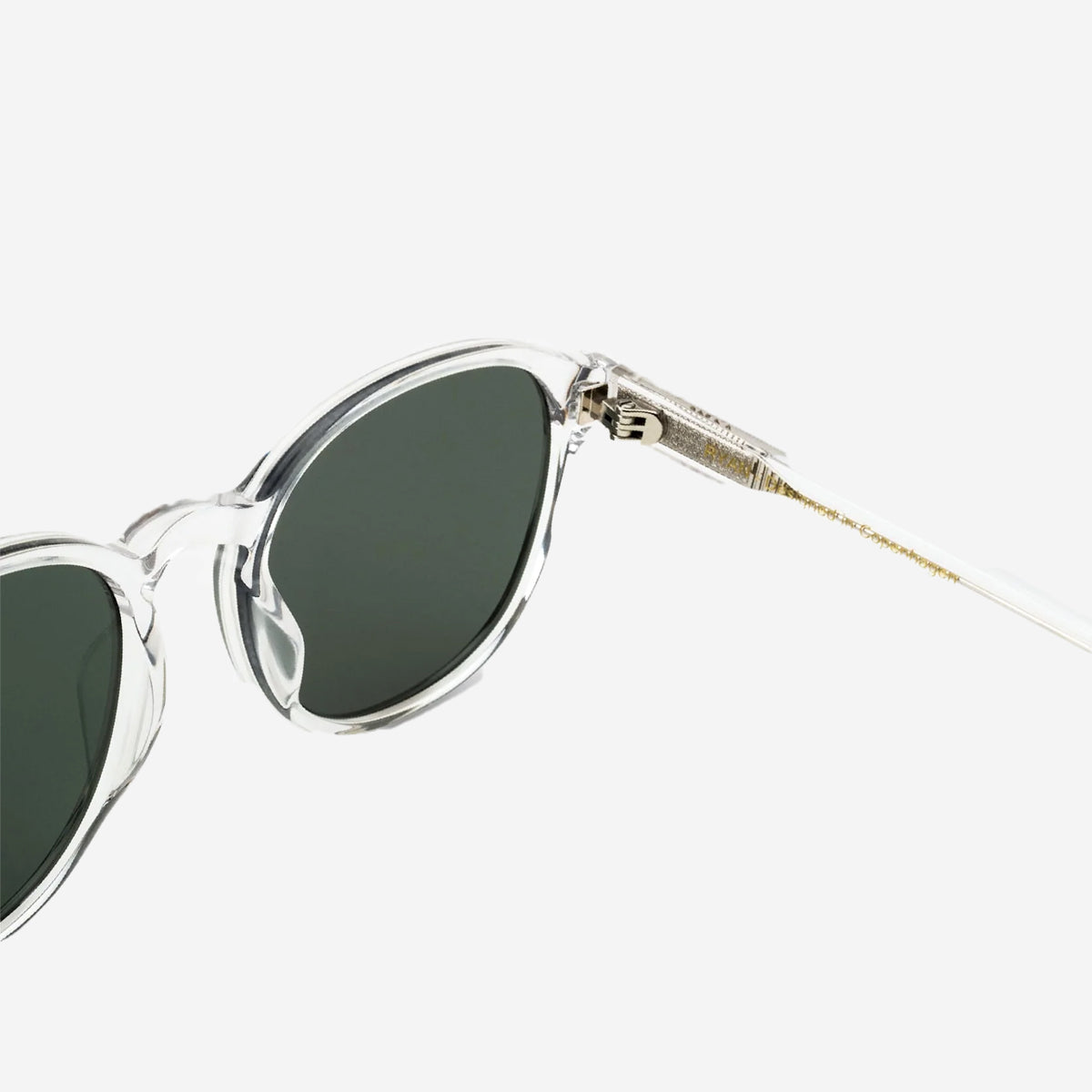 RYAN Round Sunglasses - Crystal/Gradient Green
