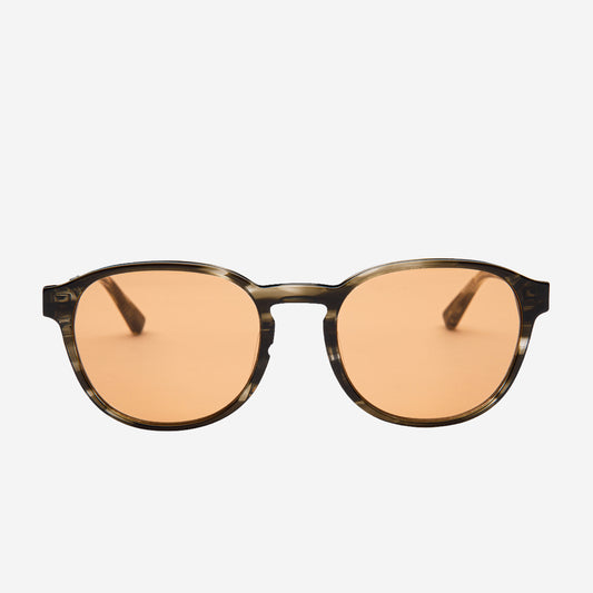 RYAN Round Sunglasses - Havana/Green