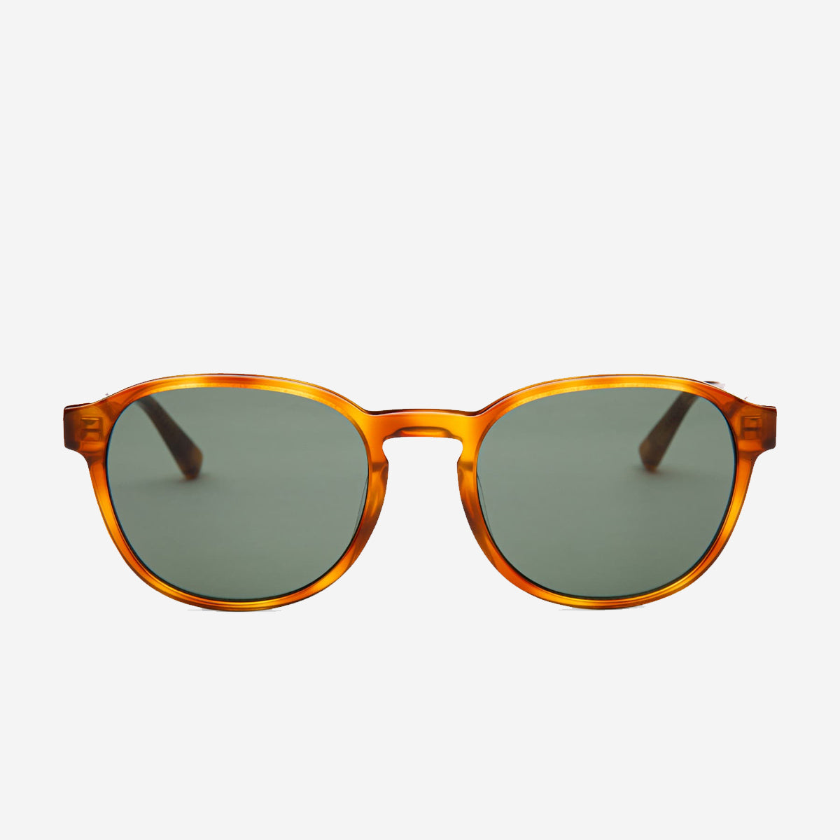 RYAN Round Sunglasses - Havana/Green